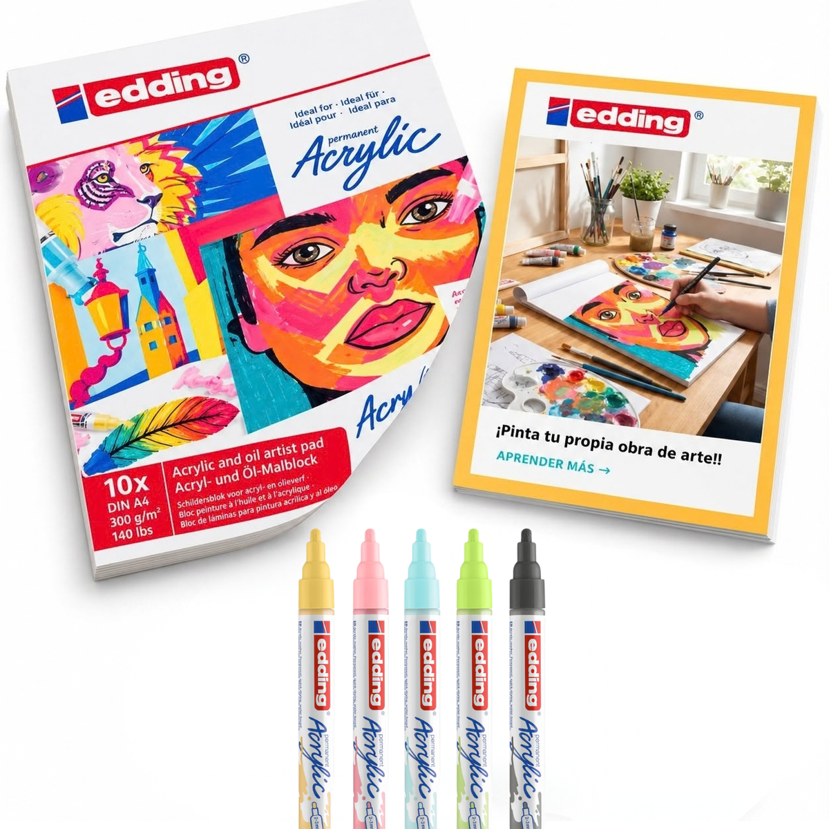 Kit Experiencia Acrílico Edding Contenido y Libro
